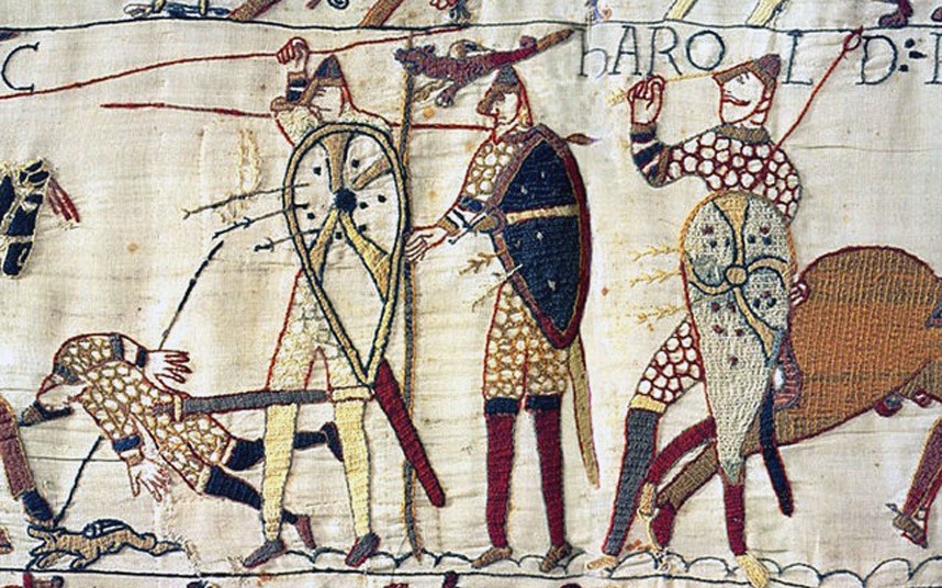 Sfîrşitul unei lumi: moartea regelui anglo-saxon Harold, la 14 octombrie 1066, atunci când o săgeată normandă i s-a înfipt în ochi, a însemnat