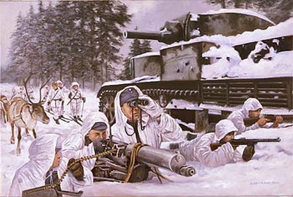 Schiori finlandezi, în luptî lângă un tanc rusesc de tip T 28: URSS a aflat, pe proporia-i piele, de ce nu-i bine să începi războiul tocmai în ziua de Sfântul Andrei