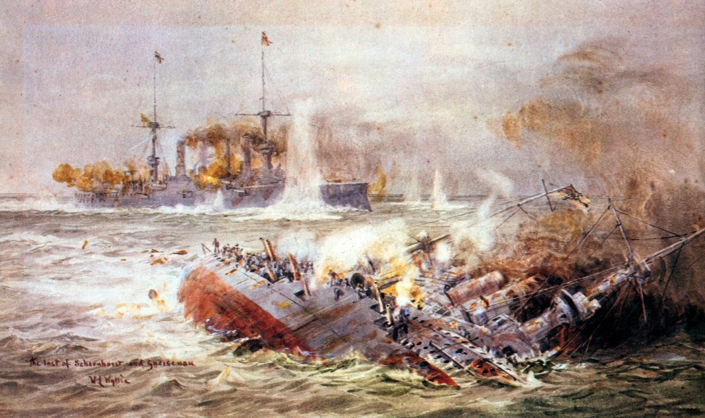 Crucisătorul cuirasat german Scharnhorst s-a scufundat deja, iar Gneisenau încă mai luptă: Flaklands, decembrie 1914